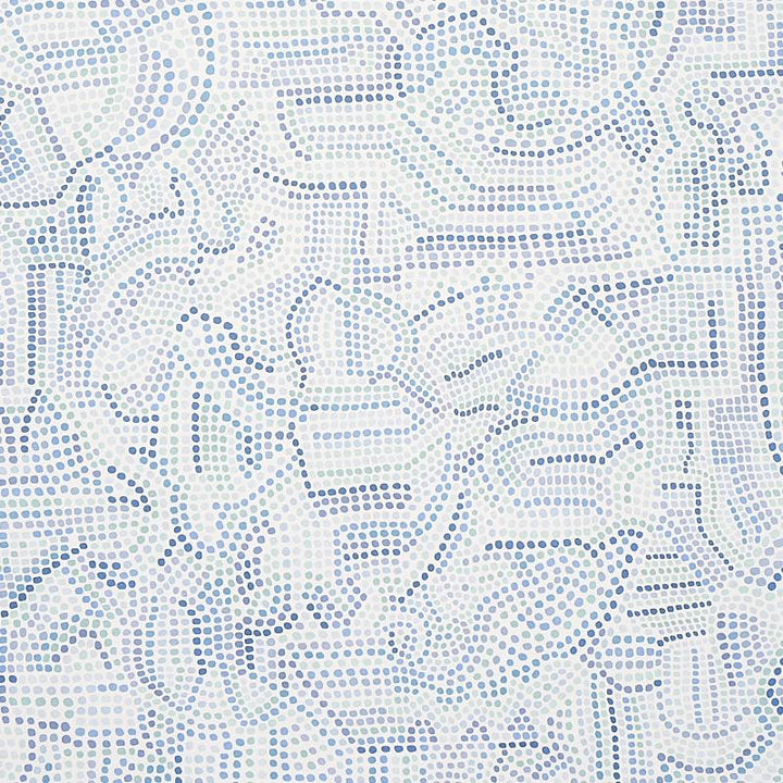 Galina Blues 5012020 by Schumacher Designer Wallpaper Bohemia 54.0" - Swanky Fabrics -
