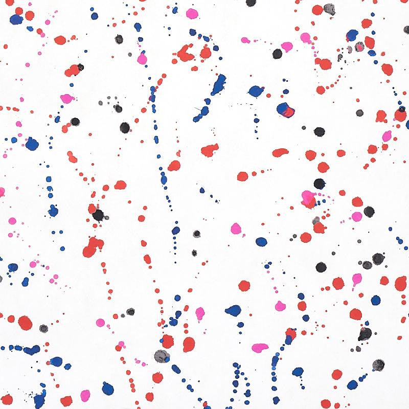 Ink Splash Red & Blue 5012180 by Schumacher Designer Wallpaper Porter Teleo 54.0" - Swanky Fabrics -