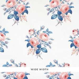 Loudon Rose Rose & Blue 5012032 by Schumacher Designer Wallpaper