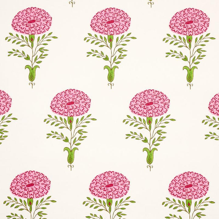 Marigold Pink 5012070 by Schumacher Designer Wallpaper Molly Mahon 9.0" - Swanky Fabrics -