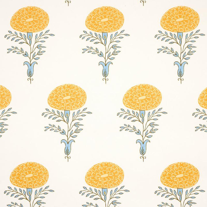 Marigold Yellow 5012071 by Schumacher Designer Wallpaper Molly Mahon 9.0" - Swanky Fabrics -