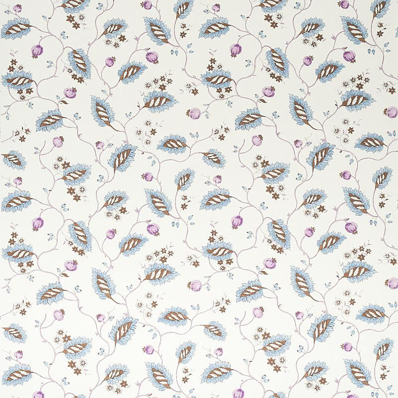 Maryam Vine Sky & Plum 5011601 by Schumacher Designer Wallpaper Jacaranda 13.5" - Swanky Fabrics -