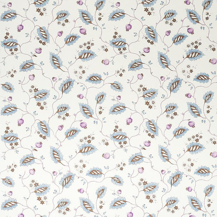 Maryam Vine Sky & Plum 5011601 by Schumacher Designer Wallpaper Jacaranda 13.5" - Swanky Fabrics -