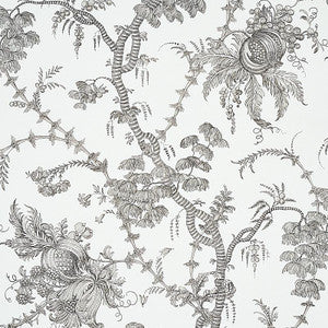 San Cristobal Toile Black 5010622 by Schumacher Designer Wallpaper