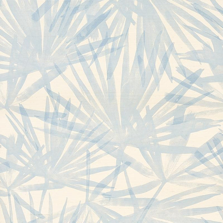 Sunlit Palm Sisal Chambray 5012040 by Schumacher Designer Wallpaper Natura 34.0" - Swanky Fabrics -