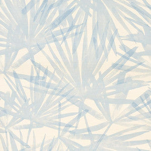 Sunlit Palm Sisal Chambray 5012040 by Schumacher Designer Wallpaper
