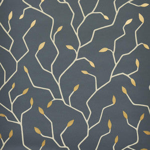 Cymbeline Charcoal & Gold 5011382 by Schumacher Designer Wallpaper