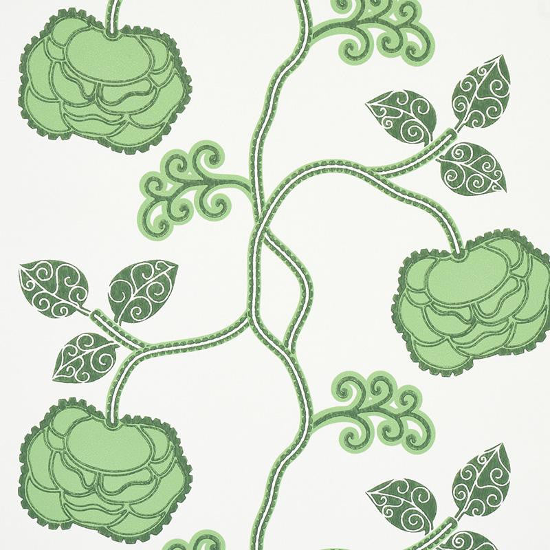 Queen Fruit Jade 5011411 by Schumacher Designer Wallpaper Neisha Crosland 20.5" - Swanky Fabrics -