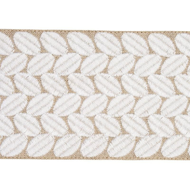 Berkeley Tape Wide Ivory On Natural 70658 by Schumacher Designer Trim Happy Together Ii - Swanky Fabrics -