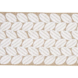 Berkeley Tape Wide Ivory On Natural 70658 by Schumacher Designer Trim