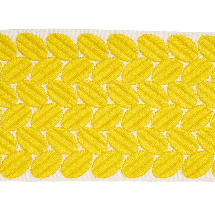 Berkeley Tape Wide Yellow 70659 by Schumacher Designer Trim Happy Together Ii - Swanky Fabrics -