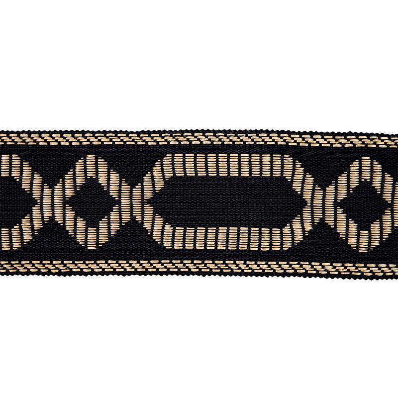 Briar Raffia Tape Black 77583 by Schumacher Designer Trim New Traditional - Swanky Fabrics -