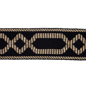 Briar Raffia Tape Black 77583 by Schumacher Designer Trim