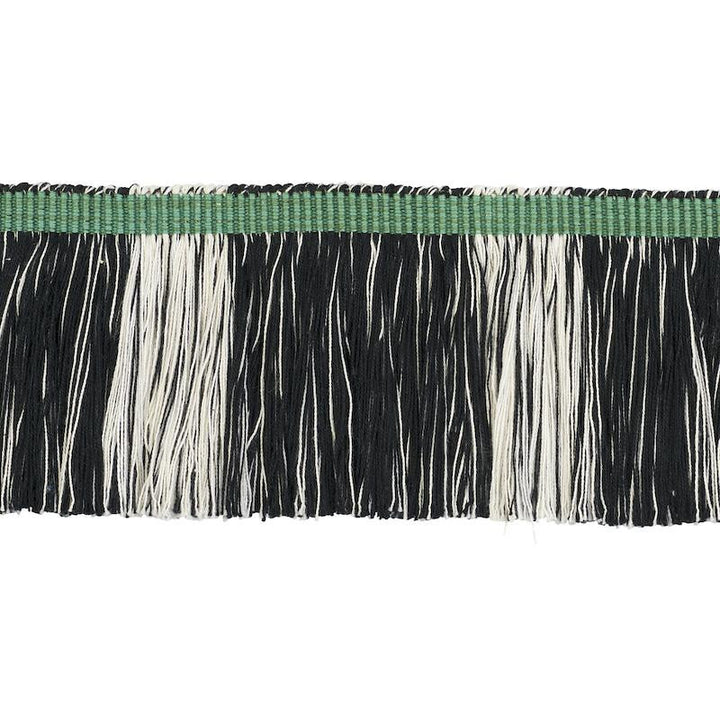 Calcada Fringe Emerald 78983 by Schumacher Designer Trim Stephanie Seal Brown - Swanky Fabrics -