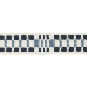 Carmo Tape Narrow Indigo 78990 by Schumacher Designer Trim