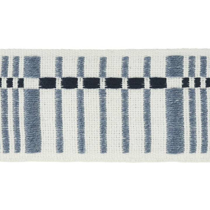 Carmo Tape Medium Indigo 79000 by Schumacher Designer Trim Stephanie Seal Brown - Swanky Fabrics -