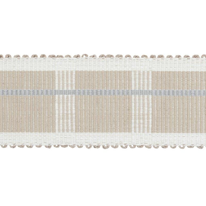 Calcada Tape Medium Natural 79200 by Schumacher Designer Trim Stephanie Seal Brown - Swanky Fabrics -
