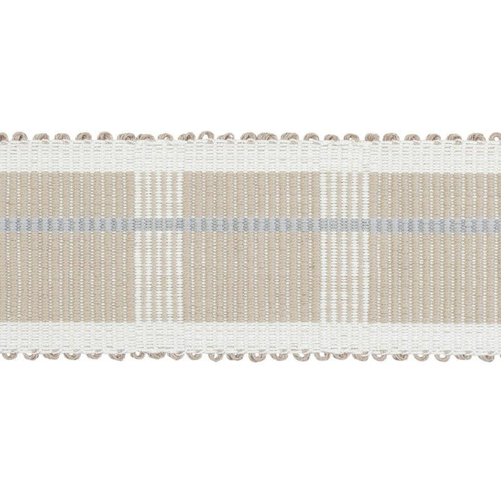 Calcada Tape Medium Natural 79200 by Schumacher Designer Trim Stephanie Seal Brown - Swanky Fabrics -