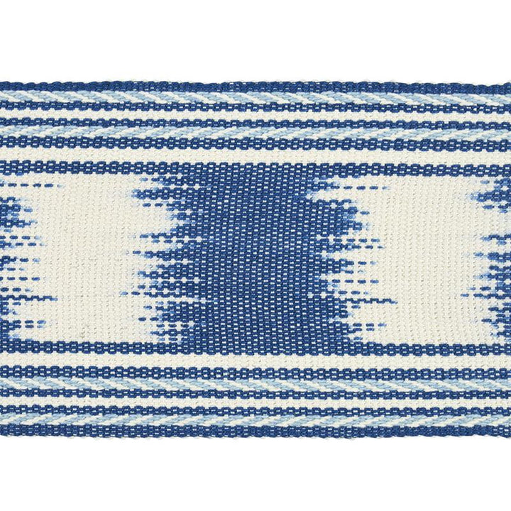 Banyan Ikat Tape Blue 79300 by Schumacher Designer Trim Happy Together - Swanky Fabrics -