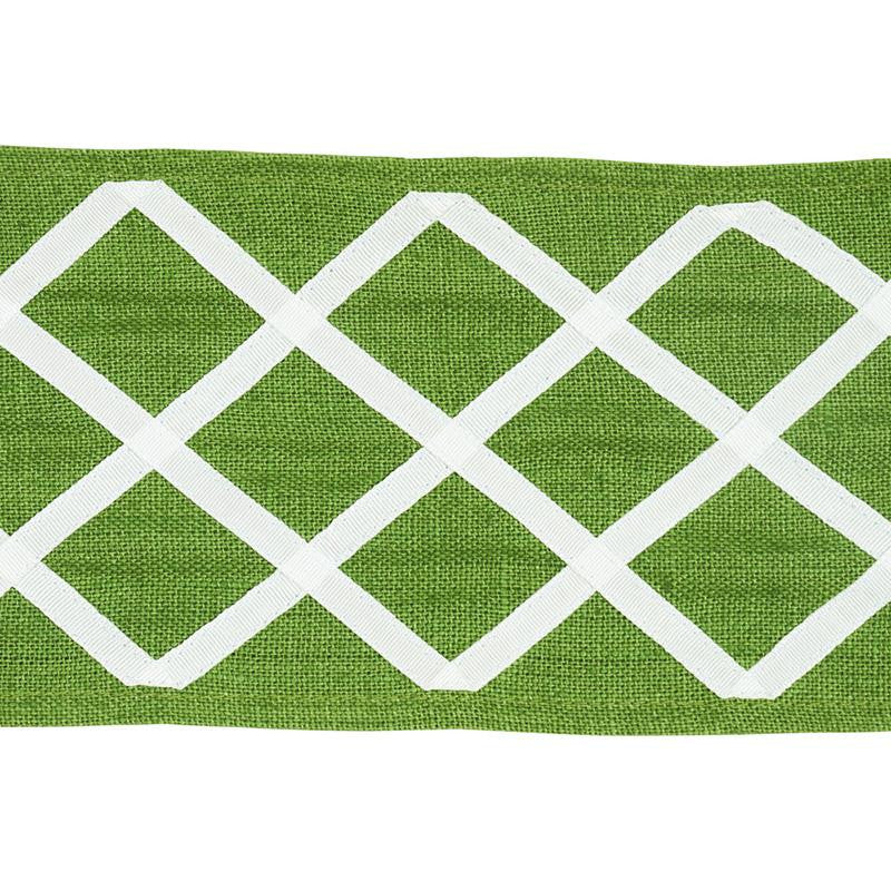 Zella Appliqud Tape Green 79440 by Schumacher Designer Trim Happy Together - Swanky Fabrics -