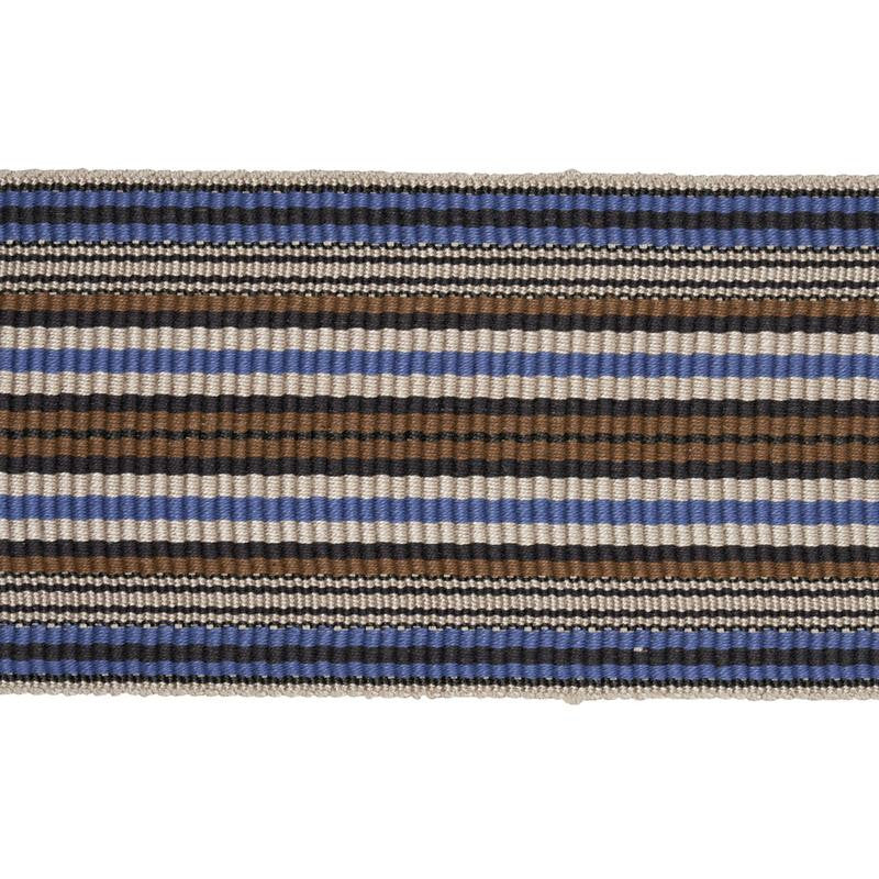 Topaki Stripe Tape Wide Bluebell 79740 by Schumacher Designer Trim Neisha Crosland - Swanky Fabrics -
