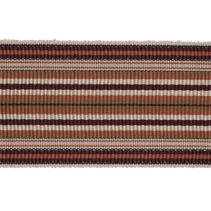 Topaki Stripe Tape Wide Aubergine 79742 by Schumacher Designer Trim Neisha Crosland - Swanky Fabrics -