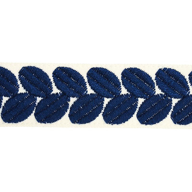Berkeley Tape Narrow Blue 79912 by Schumacher Designer Trim Happy Together Ii - Swanky Fabrics -