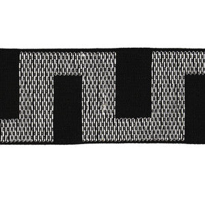 Matrix Tape Ivory On Black 79931 by Schumacher Designer Trim