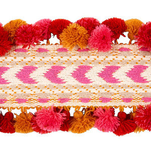 Maracana Pom Tape Pink 75654 by Schumacher Designer Trim