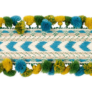 Maracana Pom Tape Blue 75655 by Schumacher Designer Trim