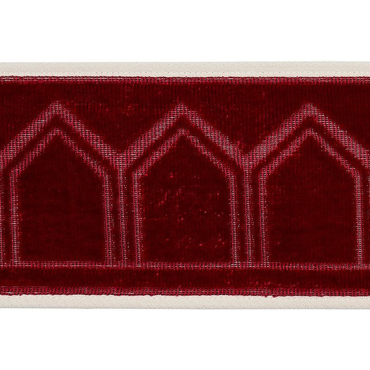 Vizier Velvet Tape Ruby 75735 by Schumacher Designer Trim Cut & Patterned Velvets - Swanky Fabrics -