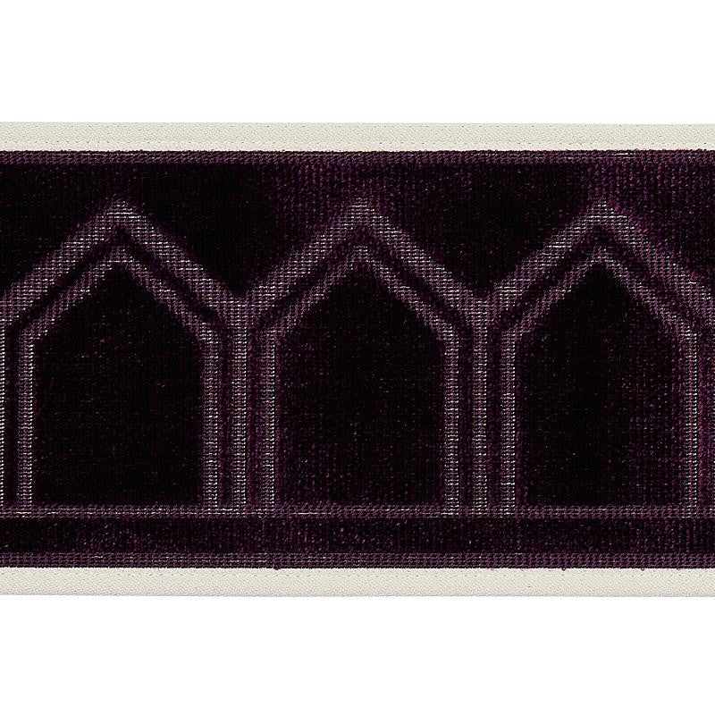 Vizier Velvet Tape Aubergine 75736 by Schumacher Designer Trim Cut & Patterned Velvets - Swanky Fabrics -