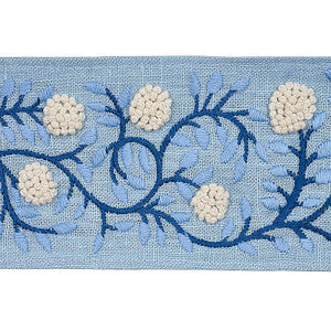 Ashoka Tape Ivory & Blue 76294 by Schumacher Designer Trim
