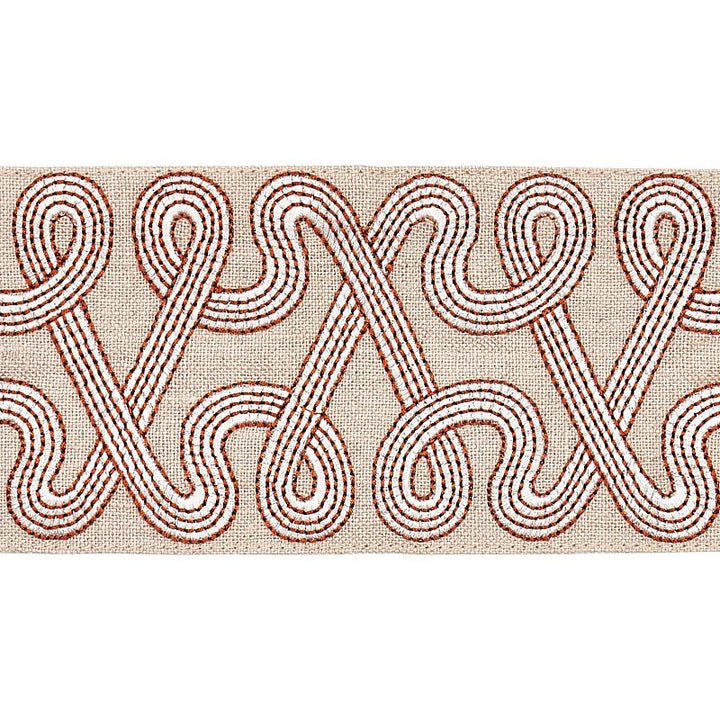 Freeform Embroidered Tape Clay 76734 by Schumacher Designer Trim Natura 3.88" - Swanky Fabrics -