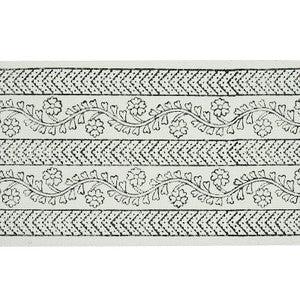 Arbela Hand Blocked Tape Charcoal 78440 by Schumacher Designer Trim