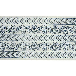 Arbela Hand Blocked Tape Indigo 78441 by Schumacher Designer Trim