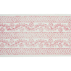Arbela Hand Blocked Tape Pink 78442 by Schumacher Designer Trim