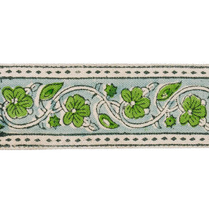 Mila Hand Block Print Tape Green 78592 by Schumacher Designer Trim