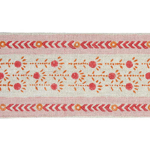Pica Bella Hand Blocked Tape Pink & Orange 79100 by Schumacher Designer Trim