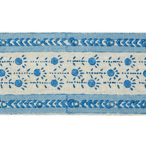 Pica Bella Hand Blocked Tape Blue 79101 by Schumacher Designer Trim