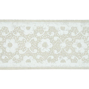 Brinda Hand Blocked Tape Ivory 79120 by Schumacher Designer Trim