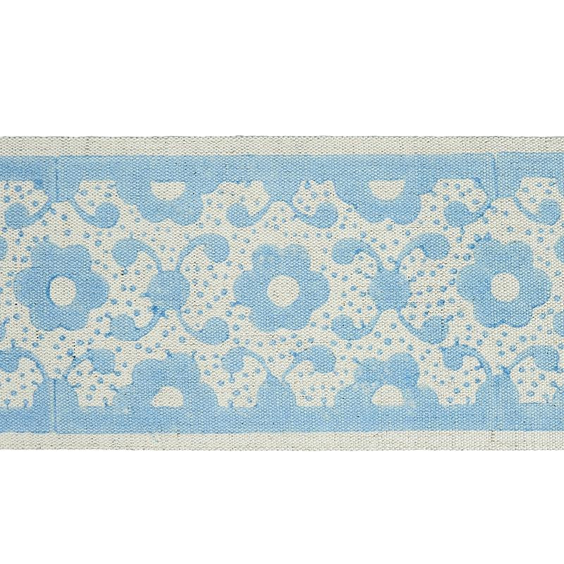 Brinda Hand Blocked Tape Sky 79121 by Schumacher Designer Trim Jacaranda - Swanky Fabrics -