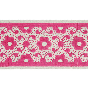 Brinda Hand Blocked Tape Pink 79122 by Schumacher Designer Trim