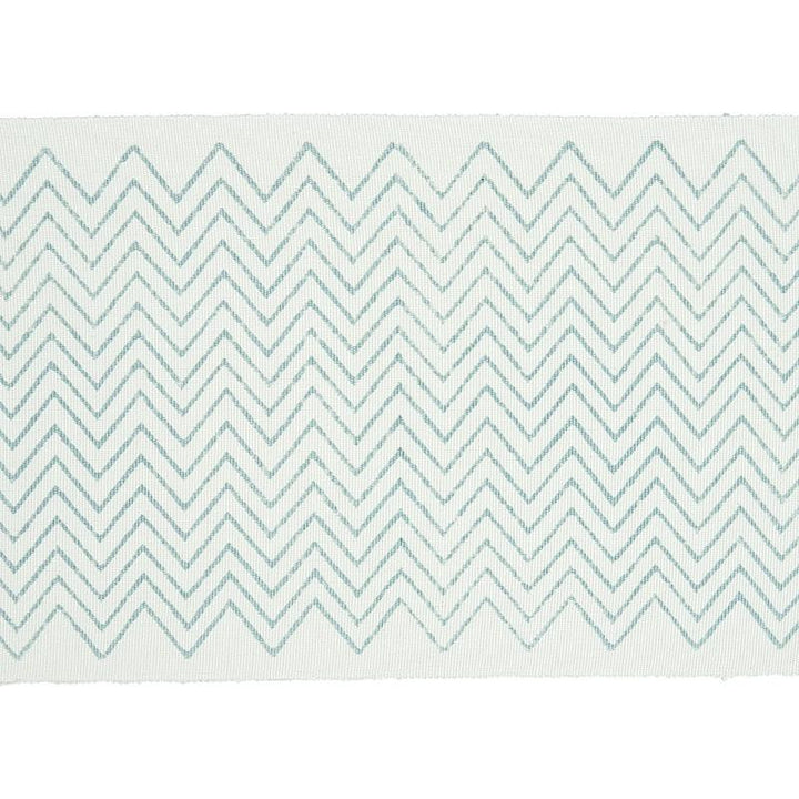 Leora Hand Blocked Tape Sky 79651 by Schumacher Designer Trim Jacaranda 6.25" - Swanky Fabrics -