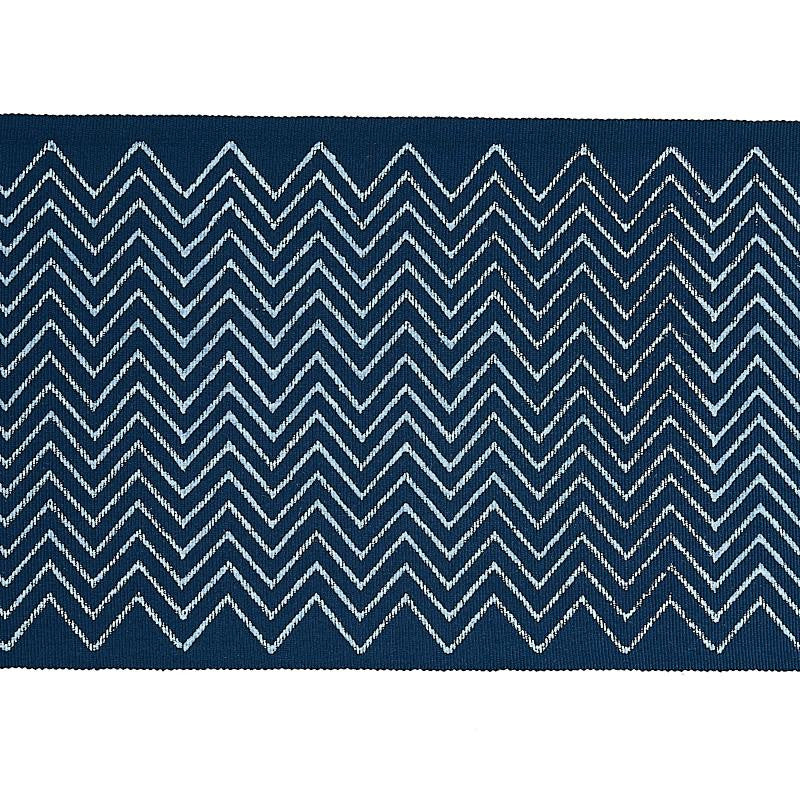 Leora Hand Blocked Tape Indigo 79652 by Schumacher Designer Trim Jacaranda 6.25" - Swanky Fabrics -