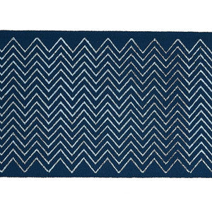 Leora Hand Blocked Tape Indigo 79652 by Schumacher Designer Trim