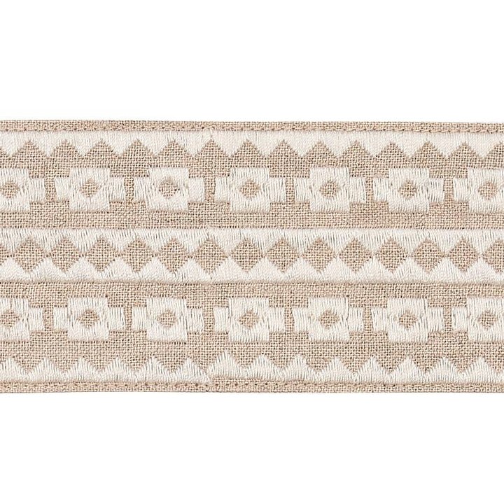 Talitha Tape Ivory On Natural 79920 by Schumacher Designer Trim Bohemia - Swanky Fabrics -