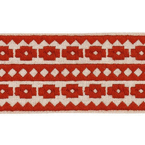 Talitha Tape Terracotta On Natural 79921 by Schumacher Designer Trim