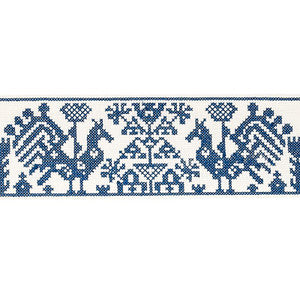Tarpan Embroidered Tape Navy 80000 by Schumacher Designer Trim