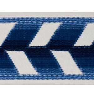 Chevron Strie Velvet Tape Lapis 80180 by Schumacher Designer Trim